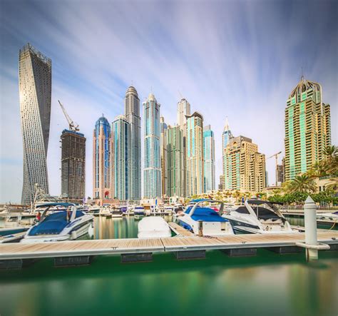 The Beauty Panorama Of Dubai Marina Uae Stock Image Image Of