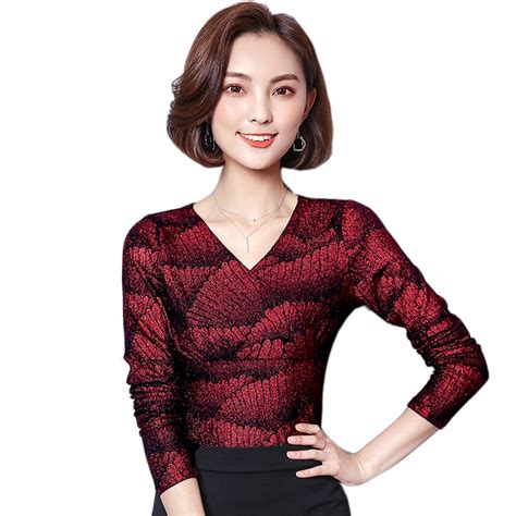 2017 Women Blouse V Collar Autumn Blouse Shirt Long Sleeve Women Shirt