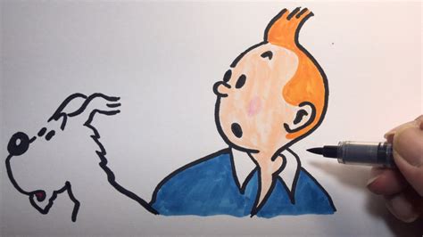How To Draw Tintin And Snowy Art For Kids Youtube
