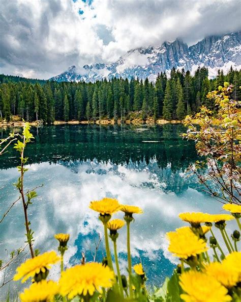 Lago Di Carezza Karersee A Beautiful Lake In South Tyrol Scenic