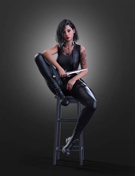 Dforce Leather Assassin Outfit For Genesis 9 81 And 8 Female Daz 3d