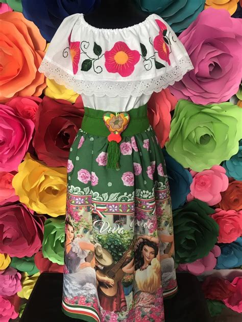 Mexican Woman Dress One Size Handmade Beautiful Frida Kahlo Etsy