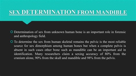 Sex Determination From Skull And Mandible