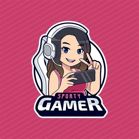 Premium Vector Mobile Gamer Girl Character Esport Logo Template