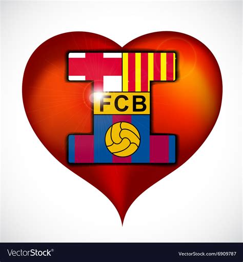 I Love Fc Barcelona Royalty Free Vector Image Vectorstock