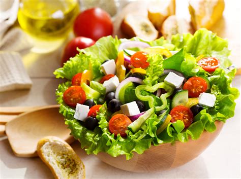 Vegetable Salad In Bowl Beside Brown Wooden Ladle Hd Wallpaper