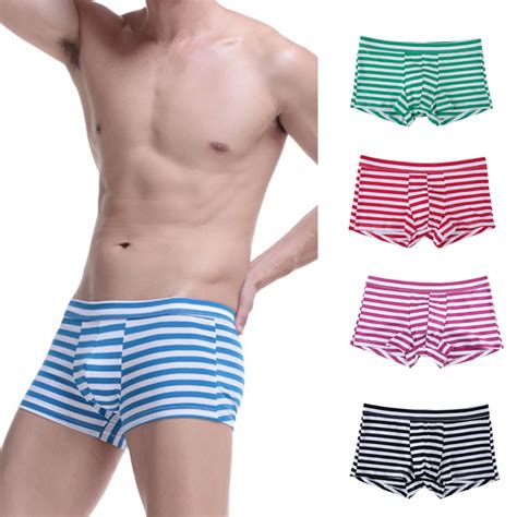men fashion striped u convex boxers shorts men s mid rise underwear underpants in boxers from