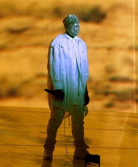 Kanye West Mask Kanye West Wears Face Mask To Balenciaga Fashion Show