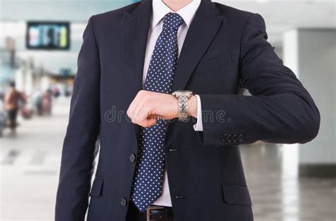 Businessman Checking Time On His Wristwatch Stock Photo Image Of