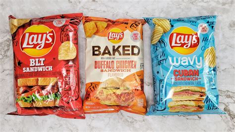 Lay S Blt Cuban And Buffalo Chicken Sandwich Inspired Chips Review
