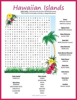 Hawaii worksheet displaying student work research skills this or that questions. Hawaii Word Search Puzzle by Puzzles to Print | Teachers ...