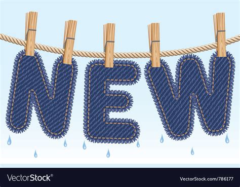 jeans new drying on a clothesline royalty free vector image