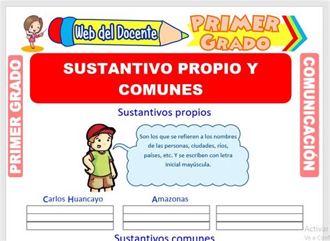 Ejemplos De Sustantivos Propios Y Comunes Para Ninos De Primaria