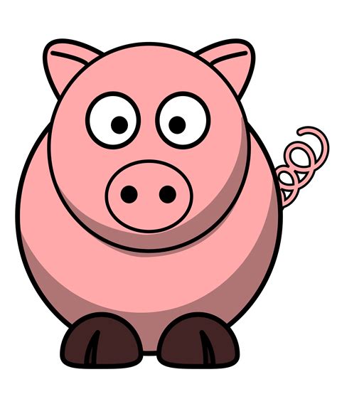 Clipart Pig Round Cartoon