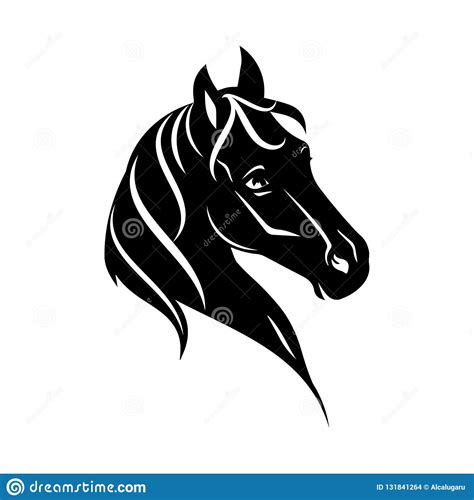 Vector Silhouette Of A Horse Head Stock Vector