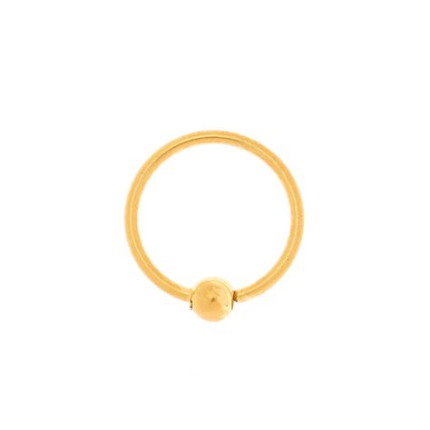 18ct Gold Plated 20g Ball Nose Ring Claires Us
