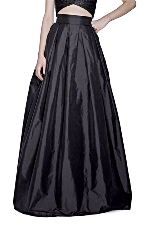 Qhatu Black Taffeta Maxi Skirt Maxi Skirt Fabulous Dresses Casual