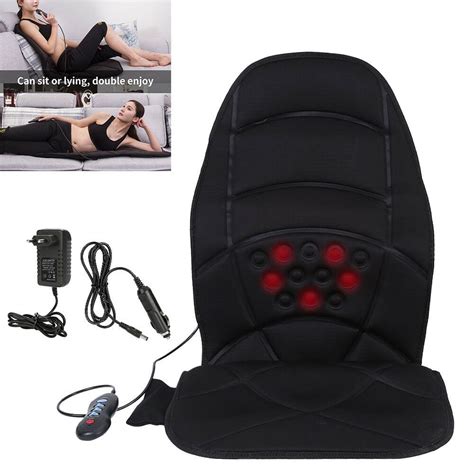 Eecoo Car Massager Cushionvibration Back Massage Cushion Car Chair Seat Mat Massager Neck Heat