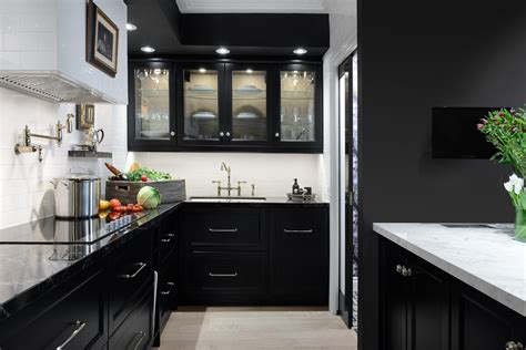 Modern Black Kitchen Cabinets With White Countertops Kitchen Cabinets