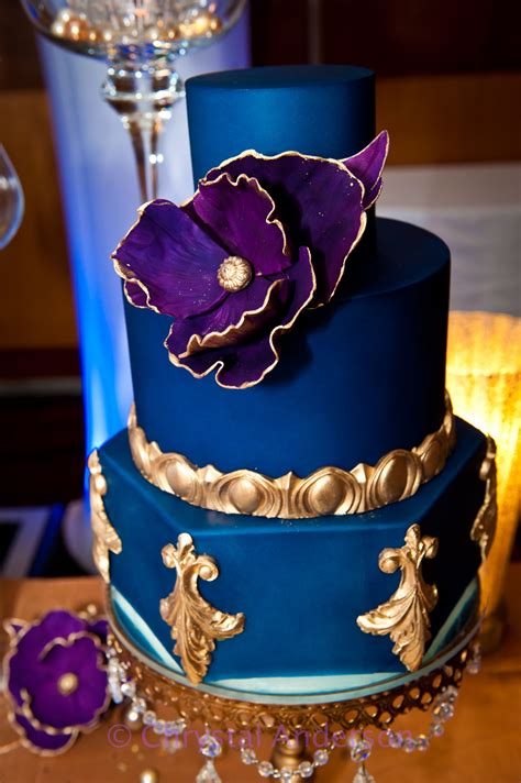Royal Blue Gold Purple Cake Purple Wedding Theme Royal Purple