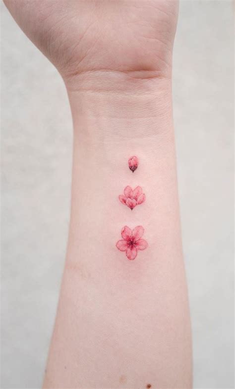 Tiny Pink Flowers Tattoo Inkstylemag