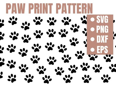 Dog Paw Print Cut Files Animal Paw Print Vector Files Dog Paw Clip Art