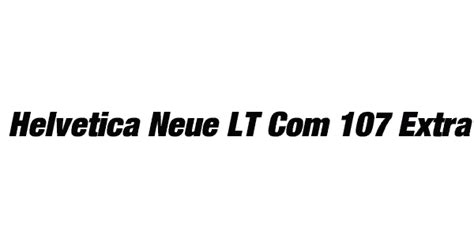 Font has 107 extra black condensed style. Helvetica Neue LT Com 107 Extra Black Condensed Oblique