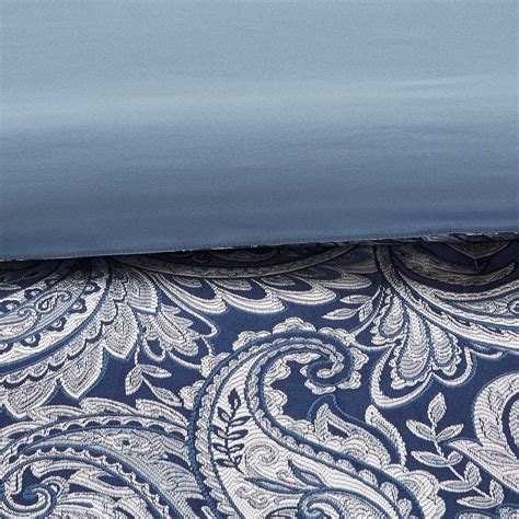 12pc Navy Blue Paisley Jacquard Weave Comforter Set And Sheet Set