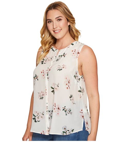 Lucky Brand Plus Size Floral Silk Tank Top At Zappos Com