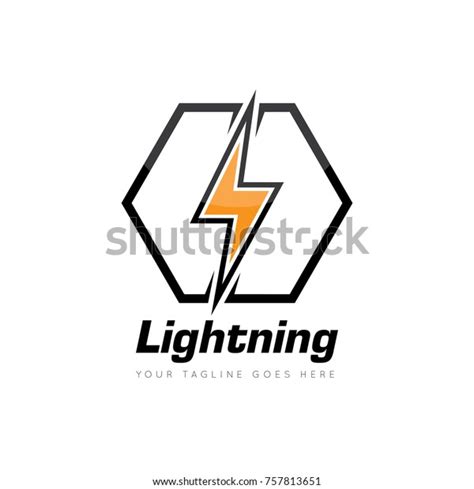 Lightning Electric Thunder Logo Design Template เวกเตอร์สต็อก ปลอดค่า