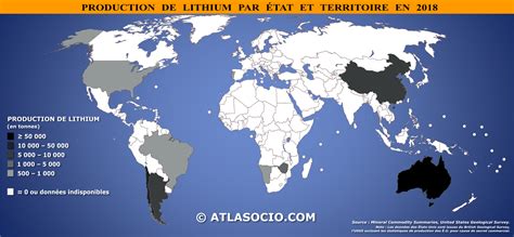 Carte Du Monde Production De Lithium Par Tat Atlasocio Com