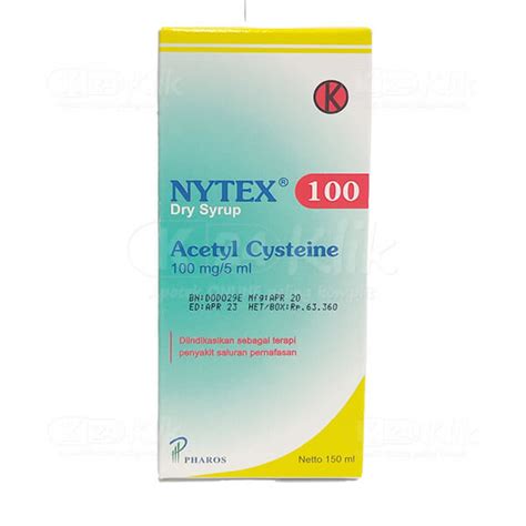 Nytex Syrup 150 Ml Manfaat Dosis Efek Samping