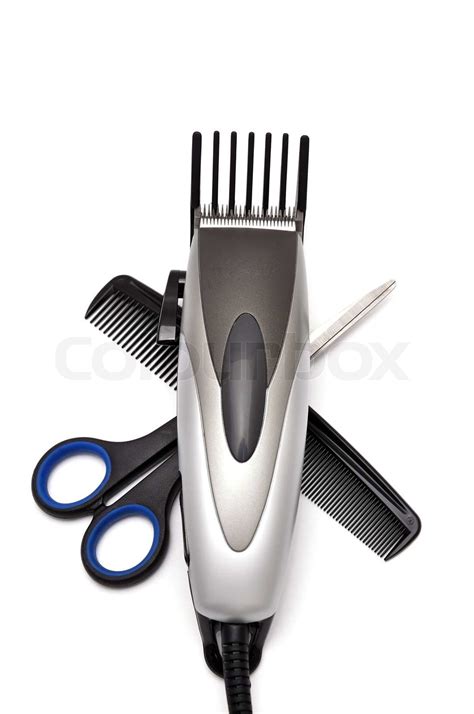 Hair Clipper Comb And Scissors Stock Image Colourbox