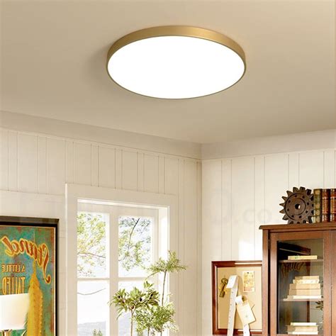 1 x modern flush acrylic led ceiling light (3 heads/ 6 heads) 3 light types optional: Ultra-Thin 100% Brass Round Dimmable LED Modern ...