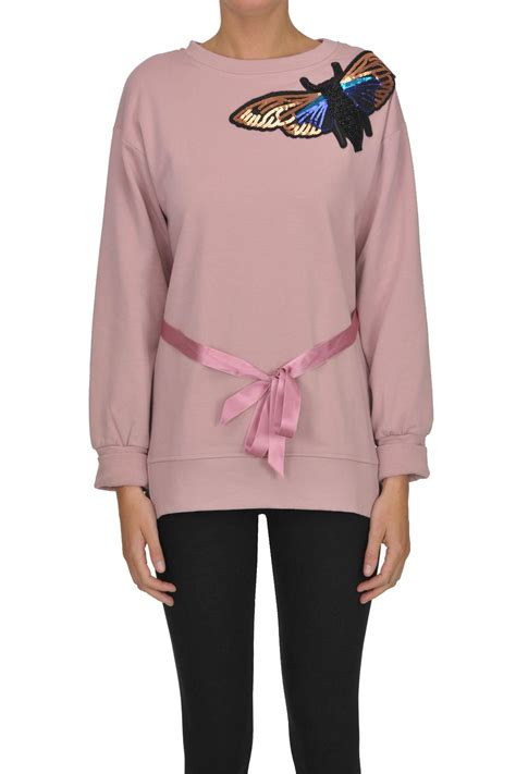 Sweet Matilda Satin Sweatshirt With Sequins In Pink Lyst