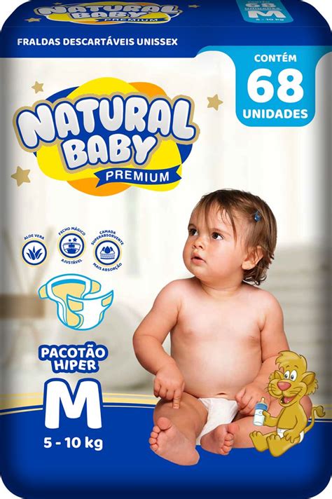 Fralda Infantil Natural Baby Premium Hiper M Unidades Cda