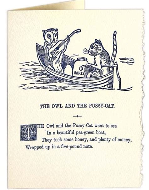Owl And The Pussycat Poem Card