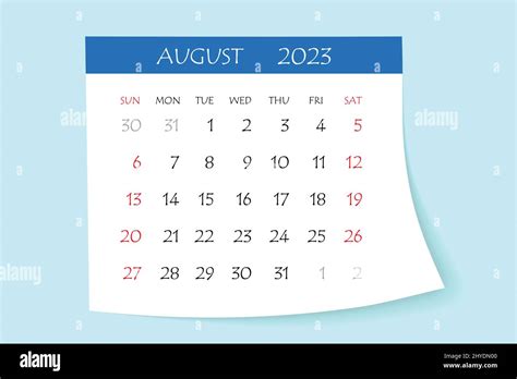 August 2023 Calendar Planner Corporate Week Template Layout 12