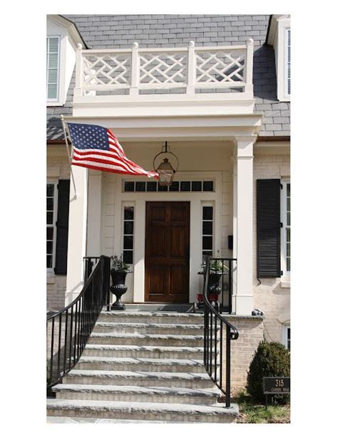 This little front porch has come a long way! Two design tips (With images) | Exterior handrail, House ...