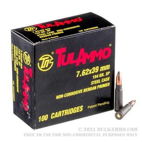 1000 Rounds Of Bulk 762x39mm Ammo By Tula 154gr Sp