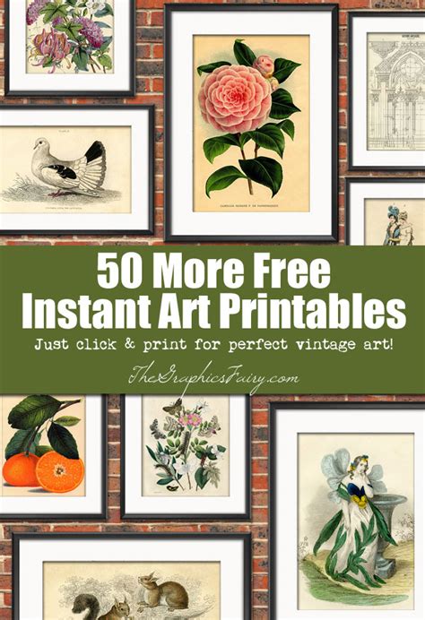 50 More Free Wall Art Printables The Graphics Fairy
