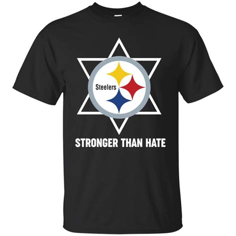 Pittsburgh Steelers With Pittsburgh Stronger Than Hate Classic T Shirt Tee Peeze
