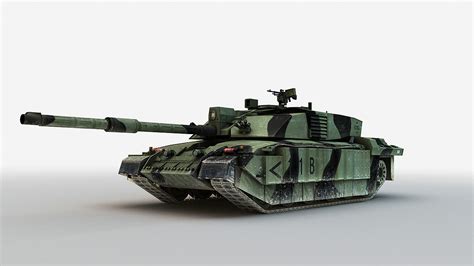 Arunas B Low Poly Challenger 2 Tank Model