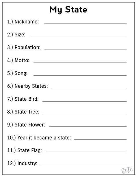 Second Grade Social Studies Worksheet Free Printable My State Geography 688
