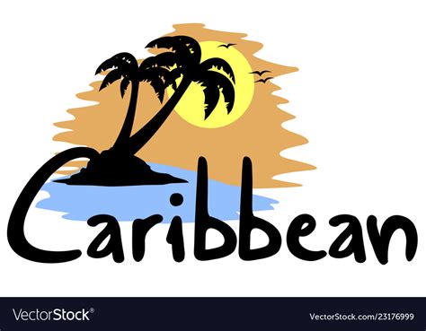 Caribbean beach Royalty Free Vector Image - VectorStock