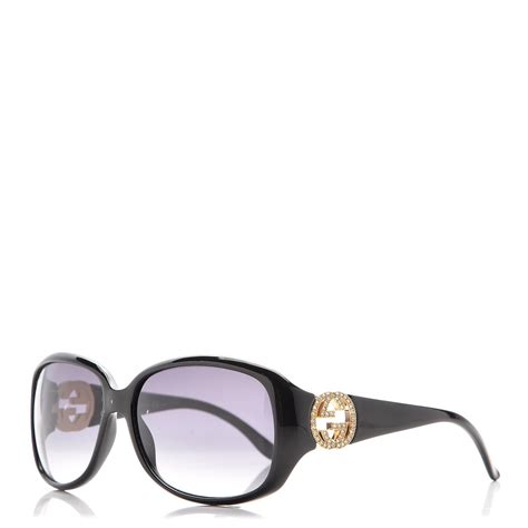 gucci crystal gg sunglasses 3578 s black 262152 fashionphile