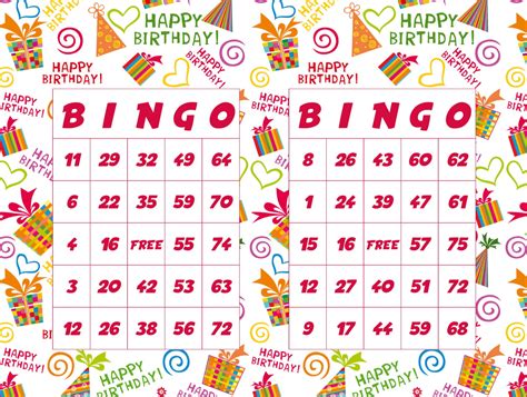 Happy Birthday Bingo Cards