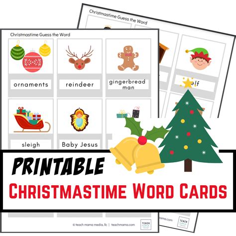 Christmas Word Cards Teach Mama Shop