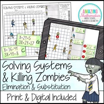 Free printable worksheet (pdf) and answer key on slope includes visual aides, model problems, exploratory activities, practice problems, and an online how do you plot a worksheet? Systems of Equations & Zombies by Amazing Mathematics | TpT