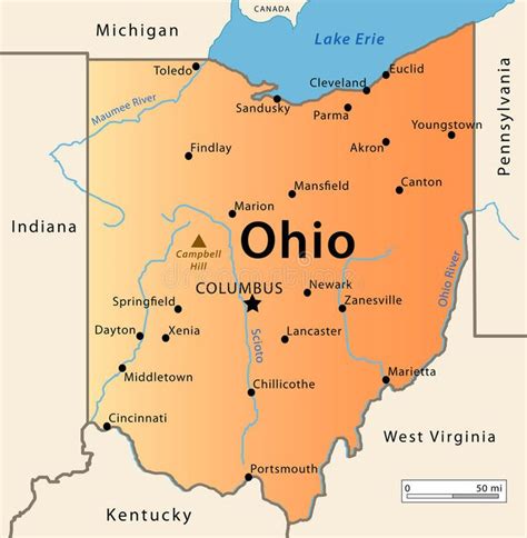 Ohio Map Stock Vector Illustration Of Cincinnati Atlas 30152305